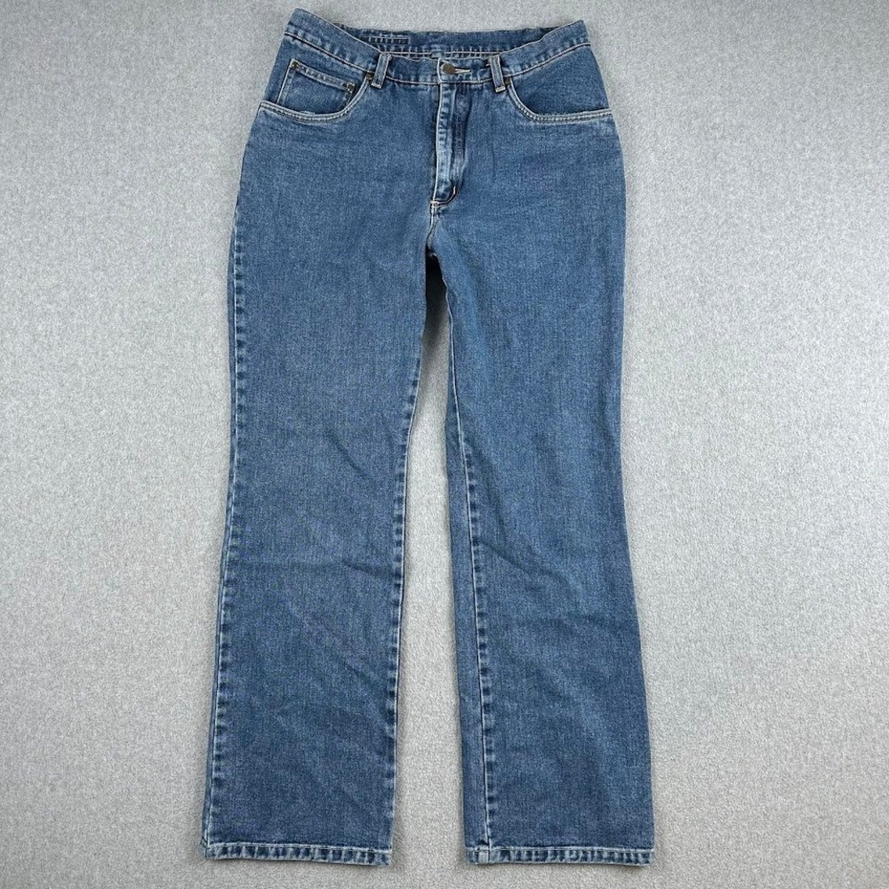 A.M.I. Jeans Blue Wash Denim Women's‎ 12 Boot Cut Cotton Western Cowboy Rodeo